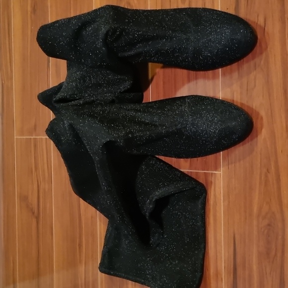 Aldo Sparkling Black Over-the-Knee Boots - Picture 7 of 15